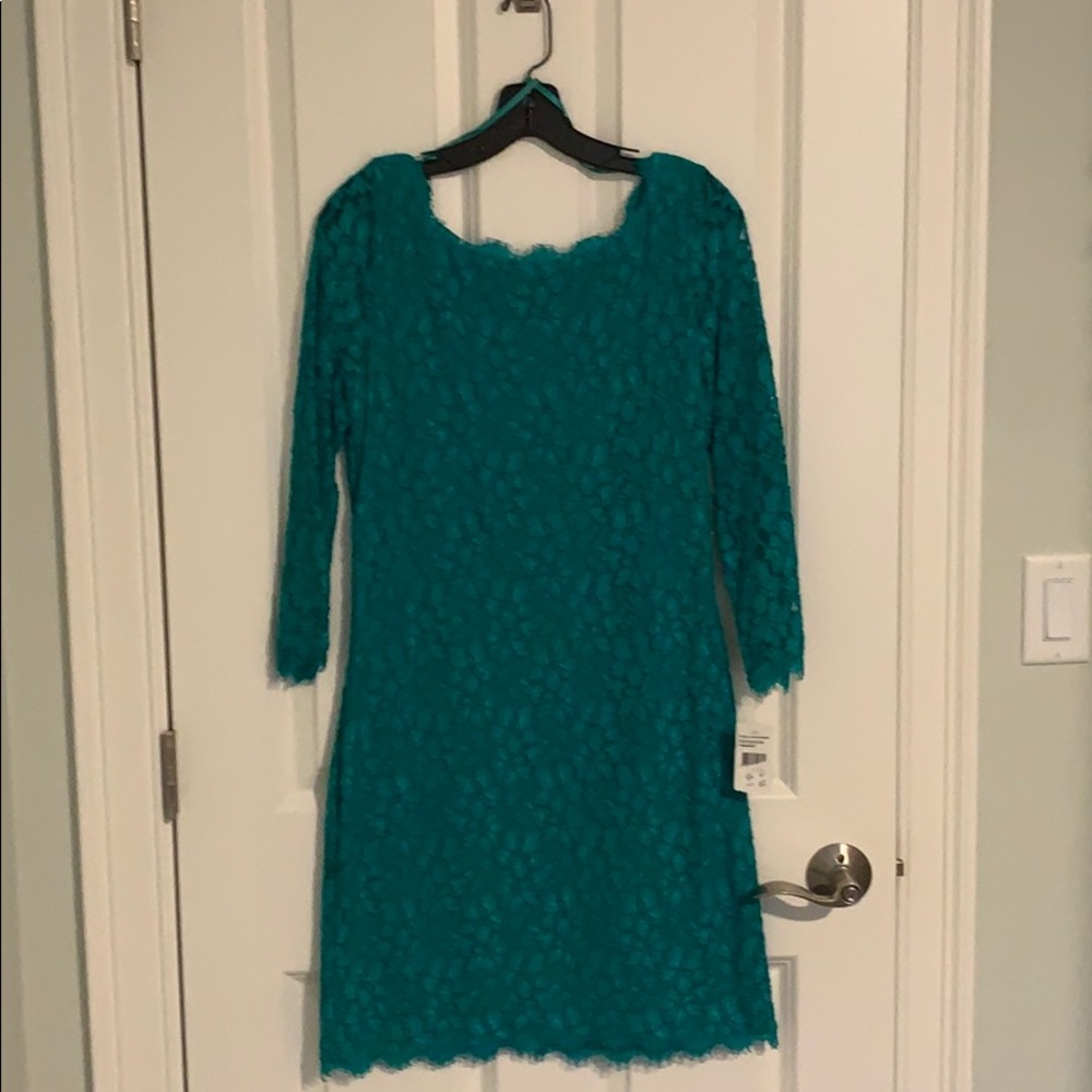 NBW Diane vonFurstenburg teal mini Dress